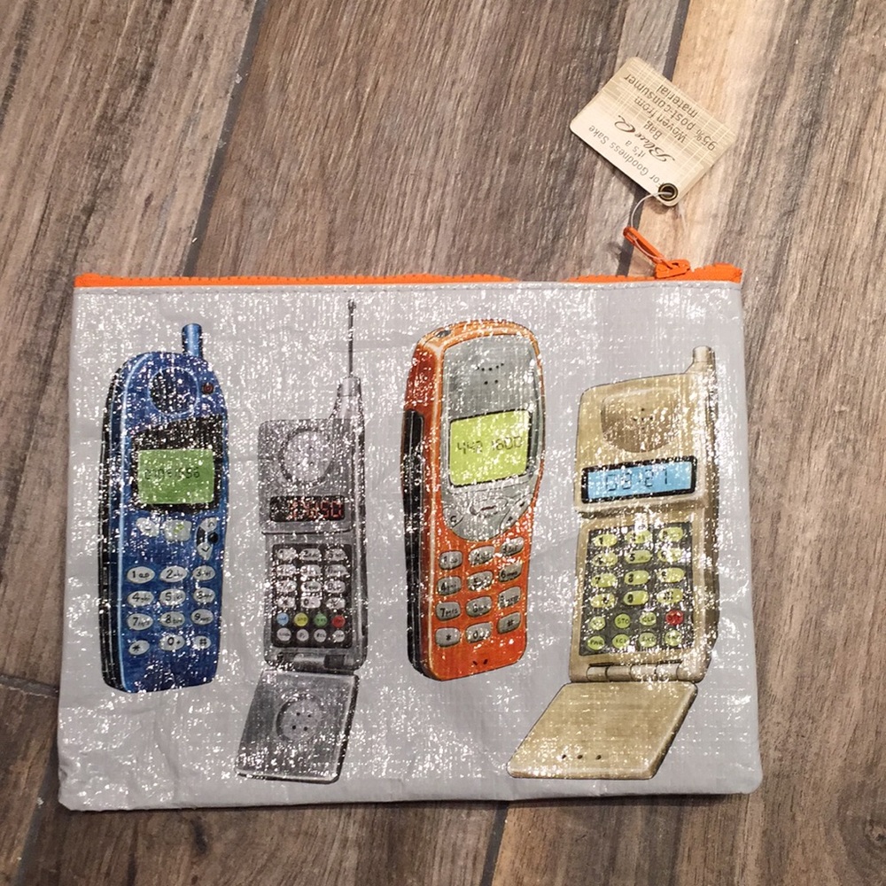 NWT Retro Recycled Cosmetic Pencil Makeup Bag